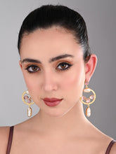 Statement Hoop & Pearl White Earrings